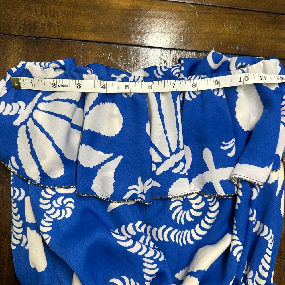 Lilly Pulitzer Strapless High-Low Nautical Anchor Dress Blue White Small - Picture 8 of 11